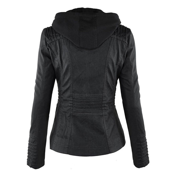 Loxley | Women's Hooded Leather Jacket with Drawstring