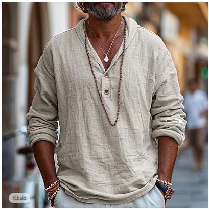 Marlon | Men’s Long Sleeve Lightweight Shirt with Buttons