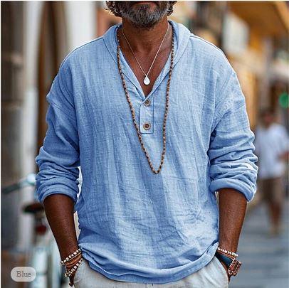 Marlon | Men’s Long Sleeve Lightweight Shirt with Buttons