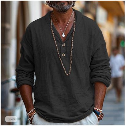 Marlon | Men’s Long Sleeve Lightweight Shirt with Buttons