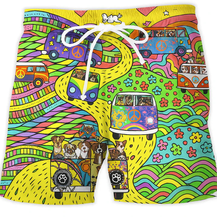Idzel | Men's Cartoon Prints Swim Shorts with Drawstring
