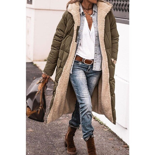 Elara | Women’s Reversible Long Puffer Jacket