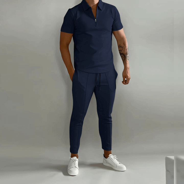 Stellan | Men’s Polo Shirt and Joggers Set with Drawstring