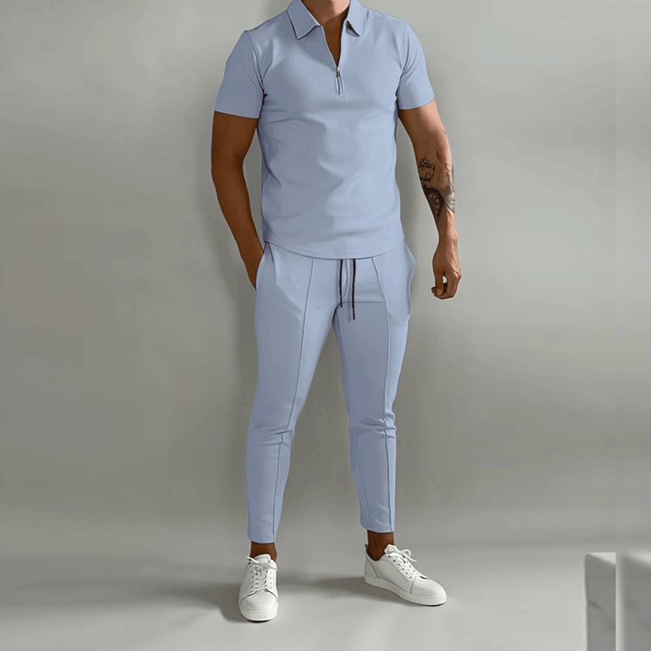 Stellan | Men’s Polo Shirt and Joggers Set with Drawstring