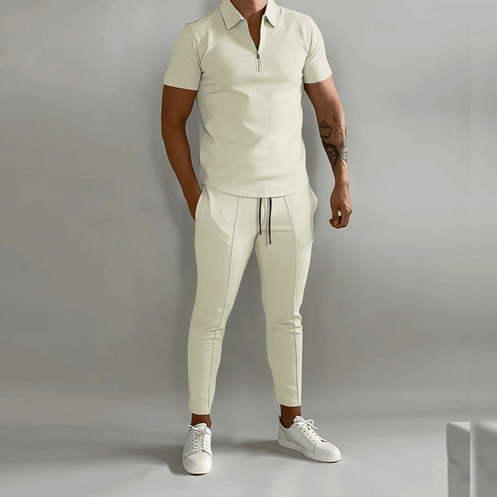 Stellan | Men’s Polo Shirt and Joggers Set with Drawstring