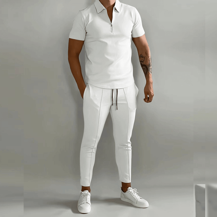 Stellan | Men’s Polo Shirt and Joggers Set with Drawstring