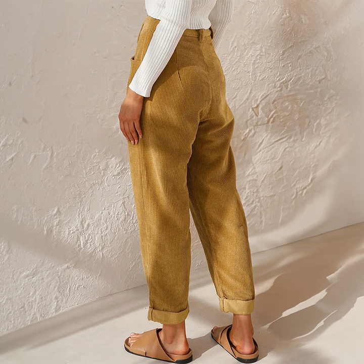 Amara | Women’s Corduroy Pants with High Waisted