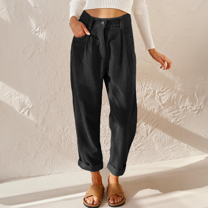 Amara | Women’s Corduroy Pants with High Waisted