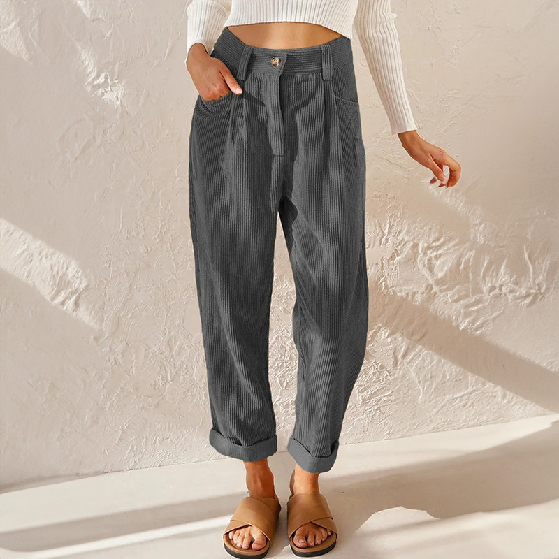 Amara | Women’s Corduroy Pants with High Waisted