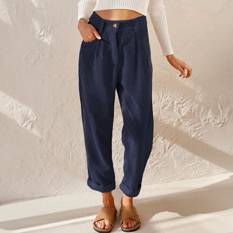 Amara | Women’s Corduroy Pants with High Waisted