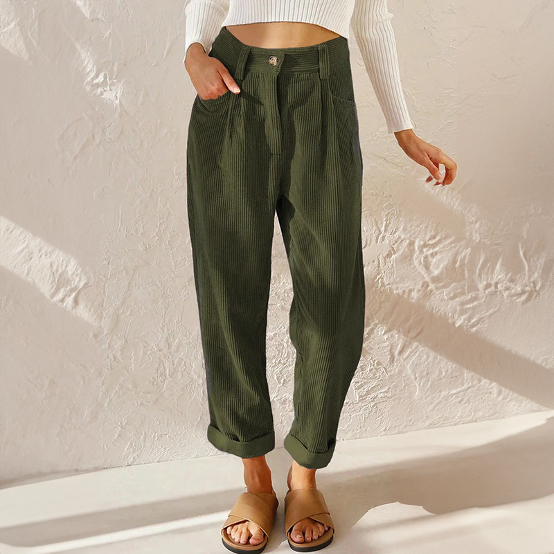 Amara | Women’s Corduroy Pants with High Waisted