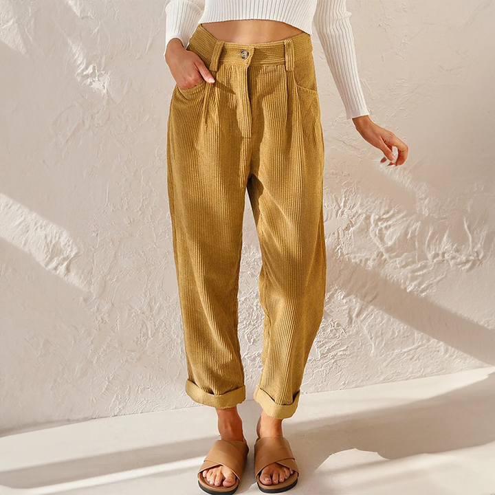 Amara | Women’s Corduroy Pants with High Waisted