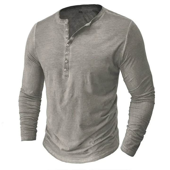 Theo | Men’s Long Sleeve Henley Shirt with Soft Cotton