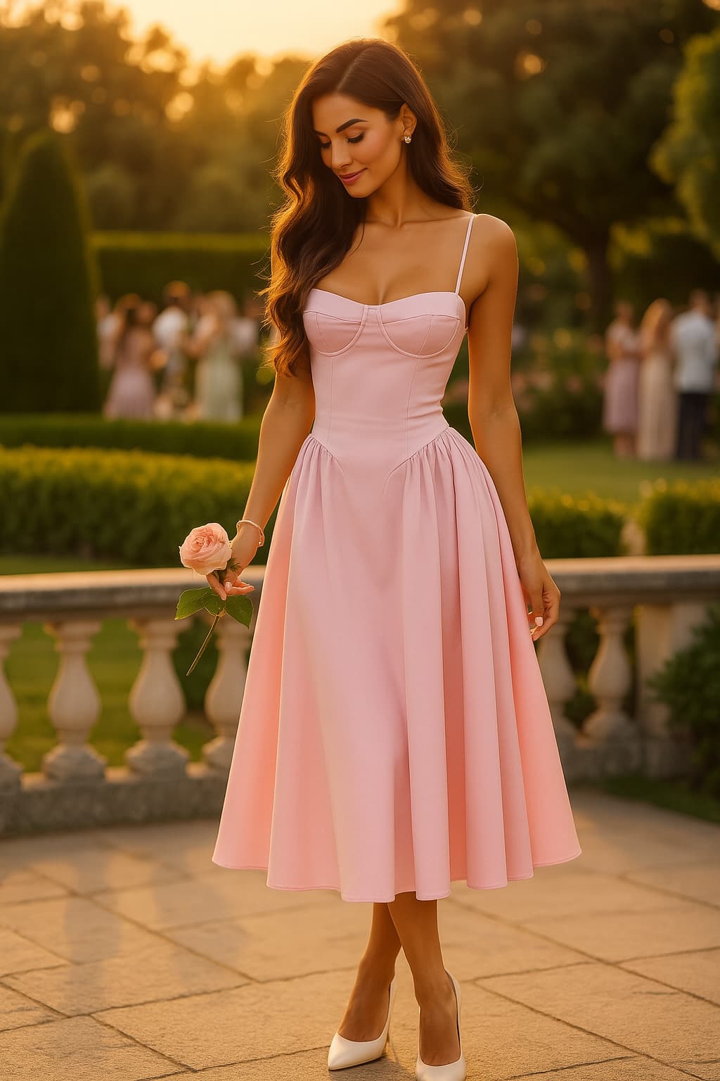 Virella | Women’s  Sleeveless A-Line Formal Dress with Corset Bodice