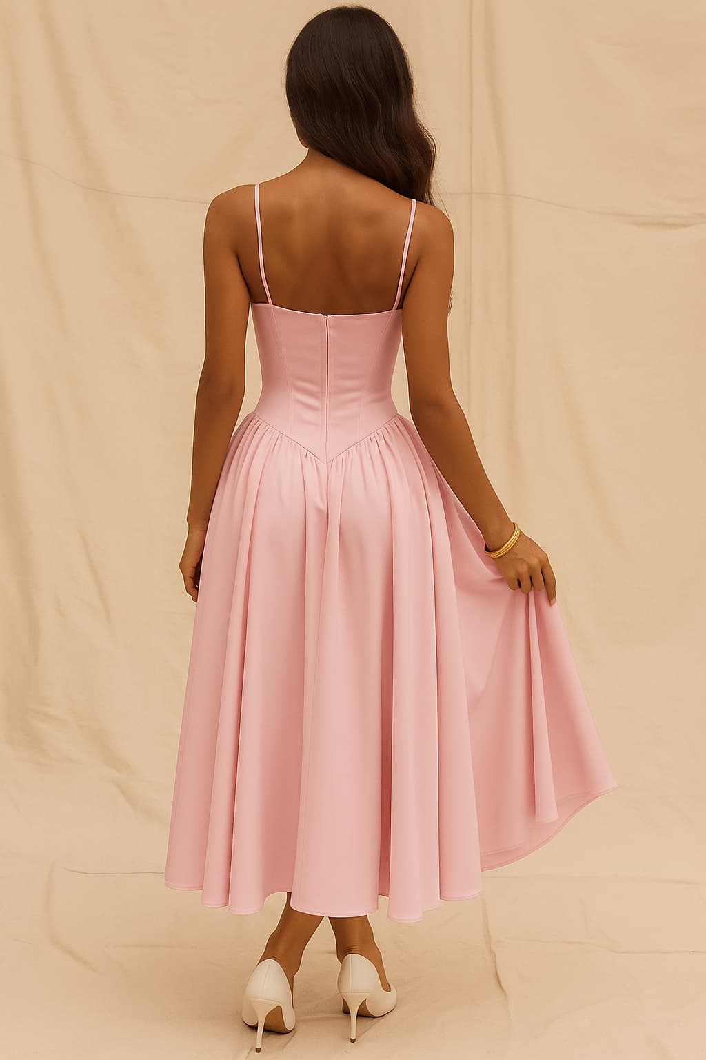 Virella | Women’s  Sleeveless A-Line Formal Dress with Corset Bodice