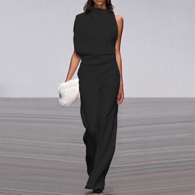 Somalya | Women's Asymmetrical Style Jumpsuit with Sleeveless