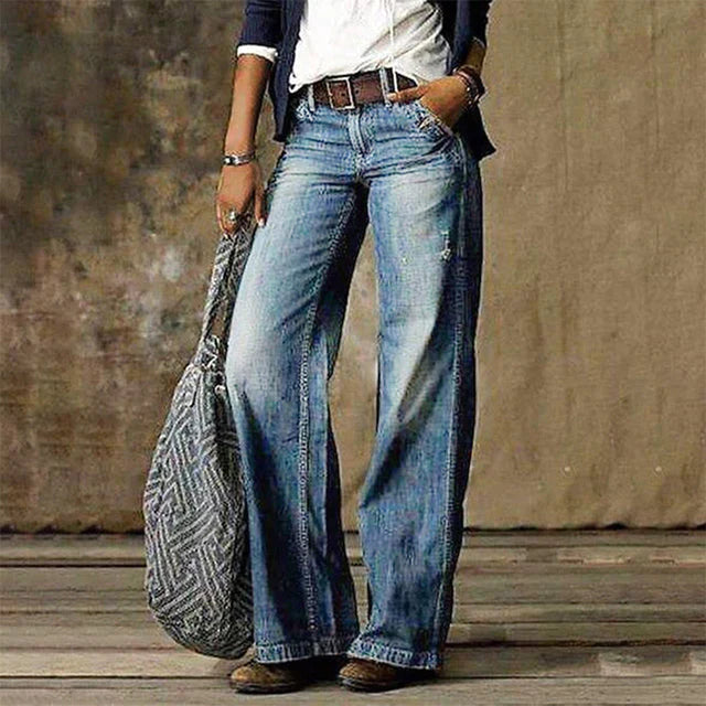 Clara | Women’s Denim Trousers with Straight-Leg