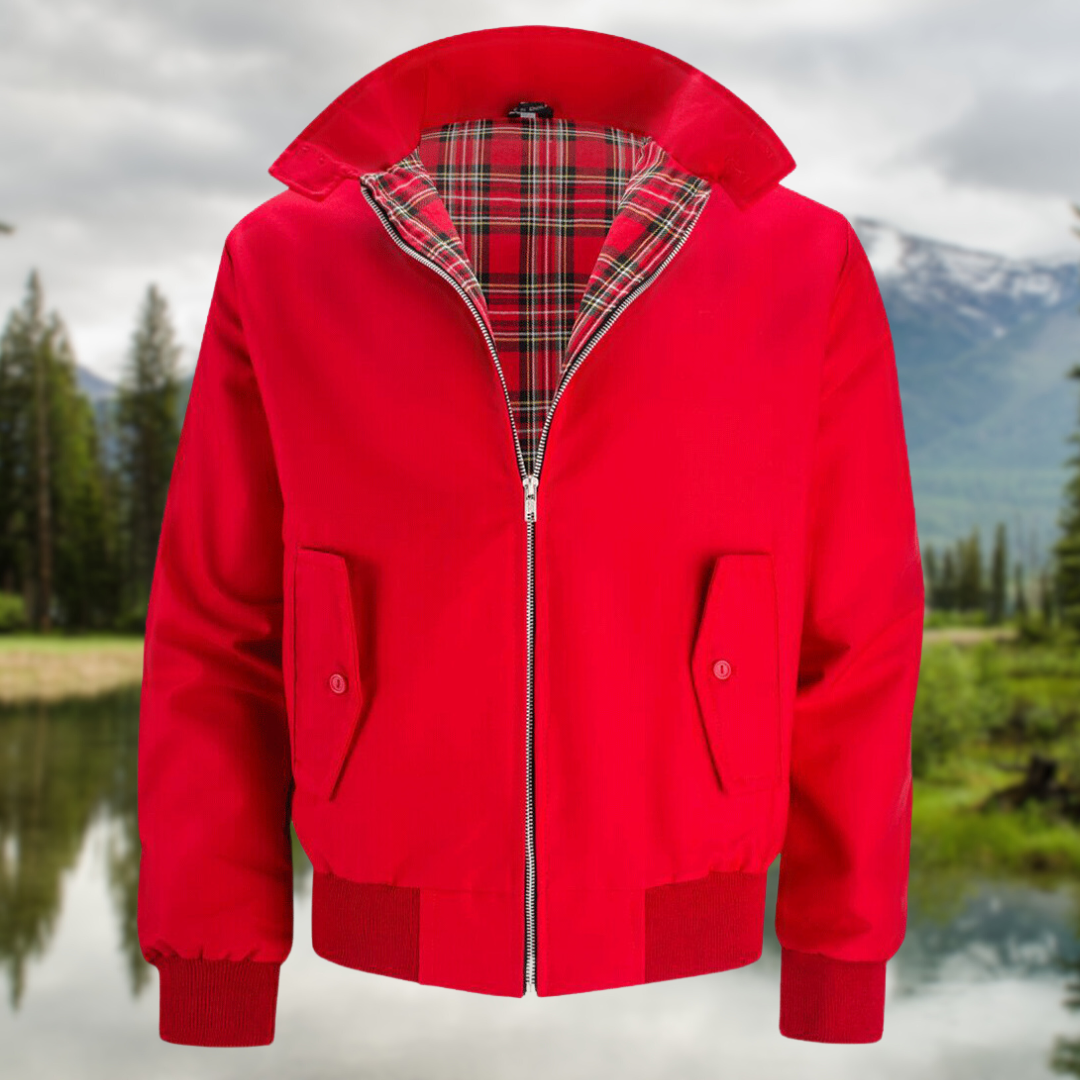 Braxton | Men’s Classic Harrington Jacket with Zip-up