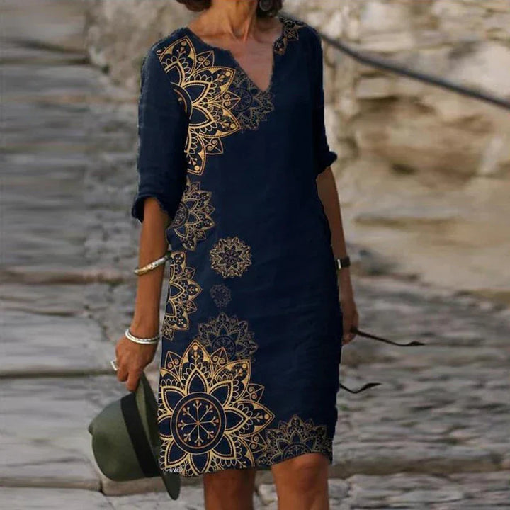 Arlisse | Women’s A-Line Printed Dress with V-neck