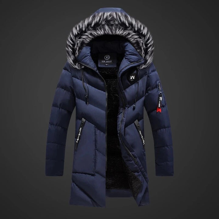Sebastian | Men's Long Padded Winter Jacket with Fur Lined Hood