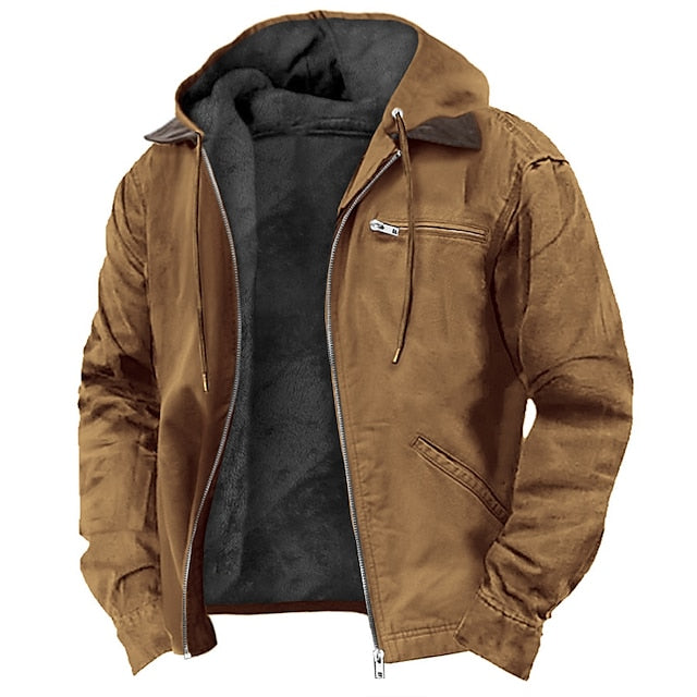 Dario | Men's Hooded Zip Front Jacket with Fleece Lining