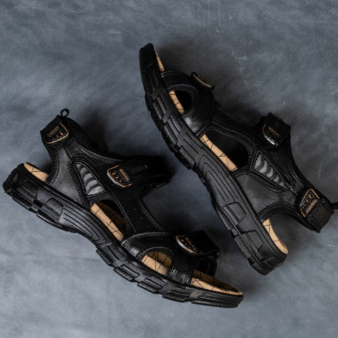 Theron | Men's Classic Buckle Leather Sandals