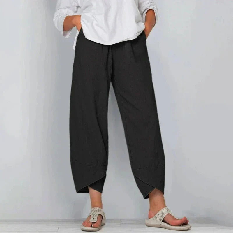 Kaisley | Women's Lightweight Summer Pants with Criss Cross Hem
