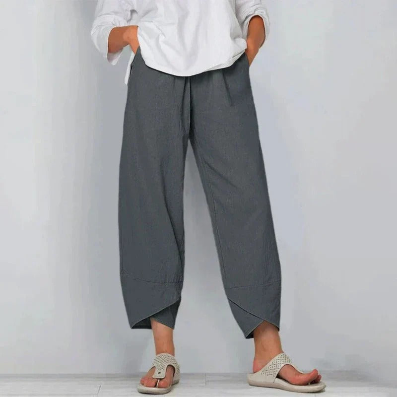 Kaisley | Women's Lightweight Summer Pants with Criss Cross Hem