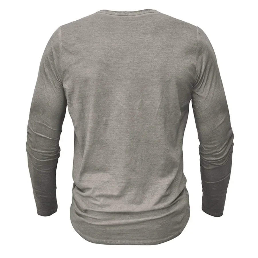 Theo | Men’s Long Sleeve Henley Shirt with Soft Cotton