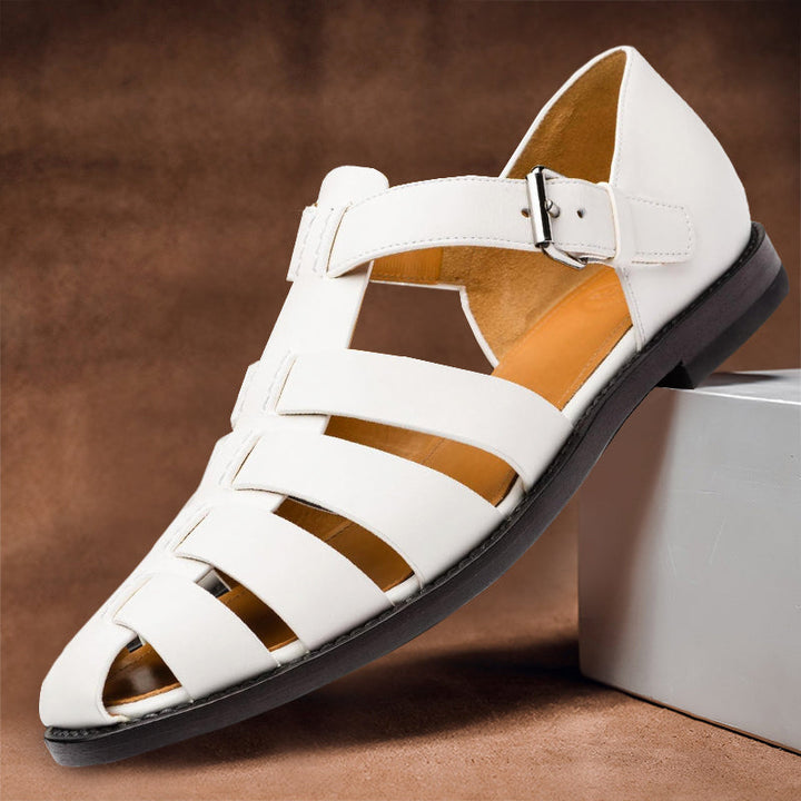 Vaelor | Men's Gladiator Leather Sandals with Buckle Strap