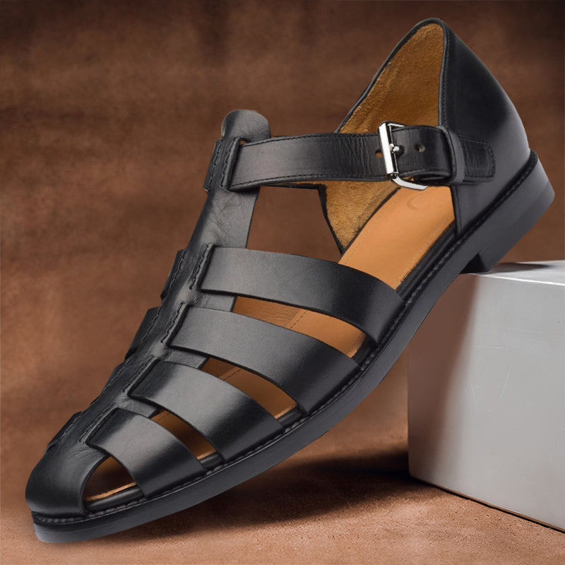 Vaelor | Men's Gladiator Leather Sandals with Buckle Strap