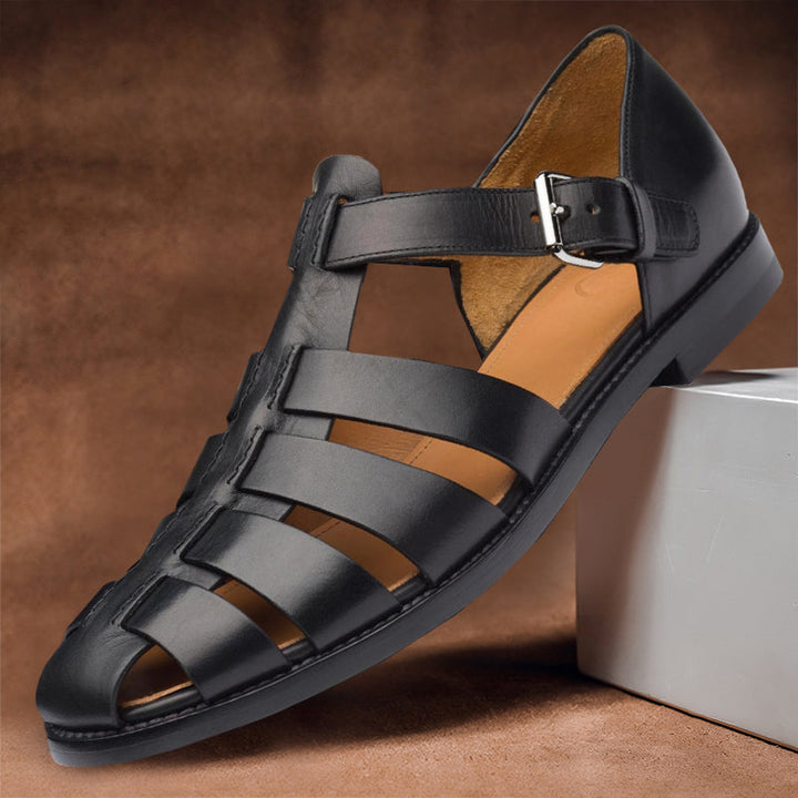 Vaelor | Men's Gladiator Leather Sandals with Buckle Strap