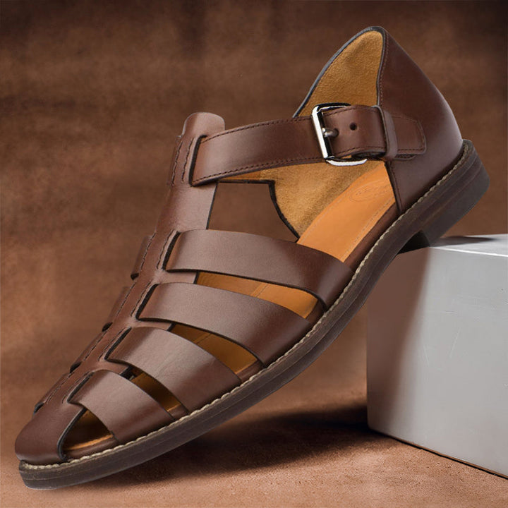 Vaelor | Men's Gladiator Leather Sandals with Buckle Strap