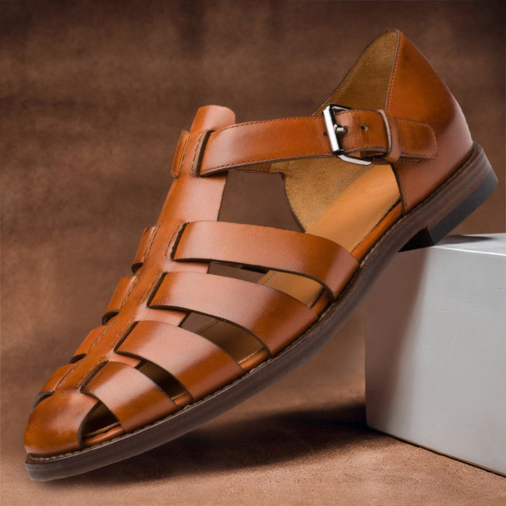 Vaelor | Men's Gladiator Leather Sandals with Buckle Strap