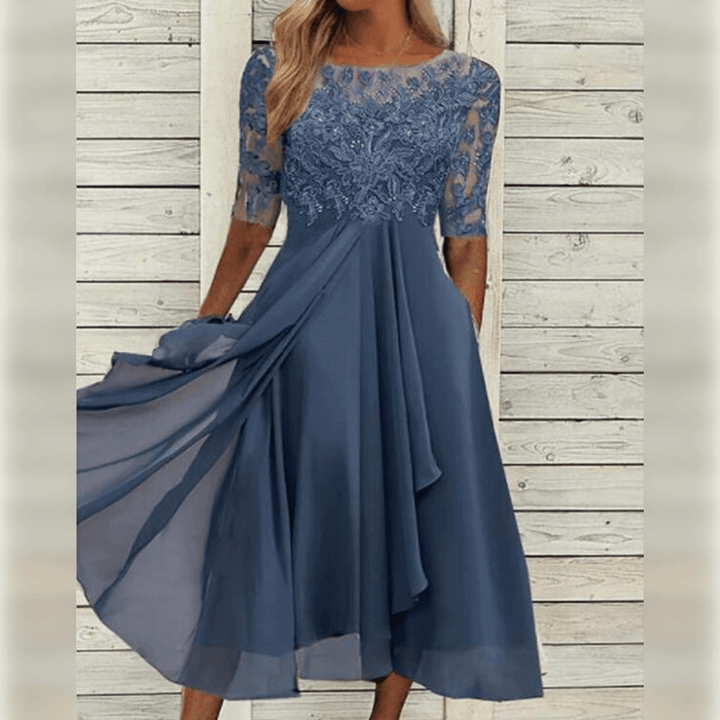 Elara | Women’s Elegant Midi Dress with Sequined