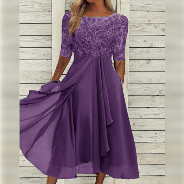 Elara | Women’s Elegant Midi Dress with Sequined