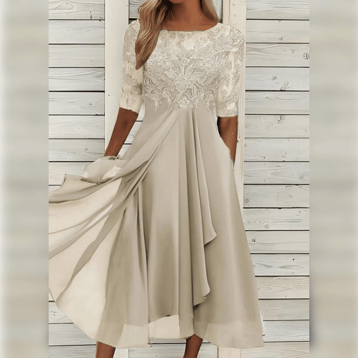 Elara | Women’s Elegant Midi Dress with Sequined