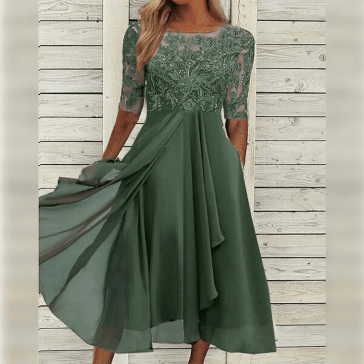 Elara | Women’s Elegant Midi Dress with Sequined
