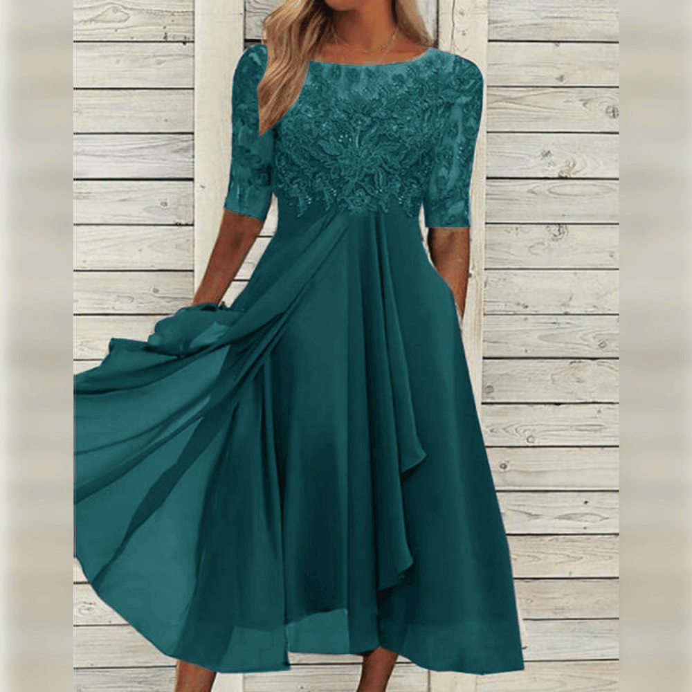 Elara | Women’s Elegant Midi Dress with Sequined