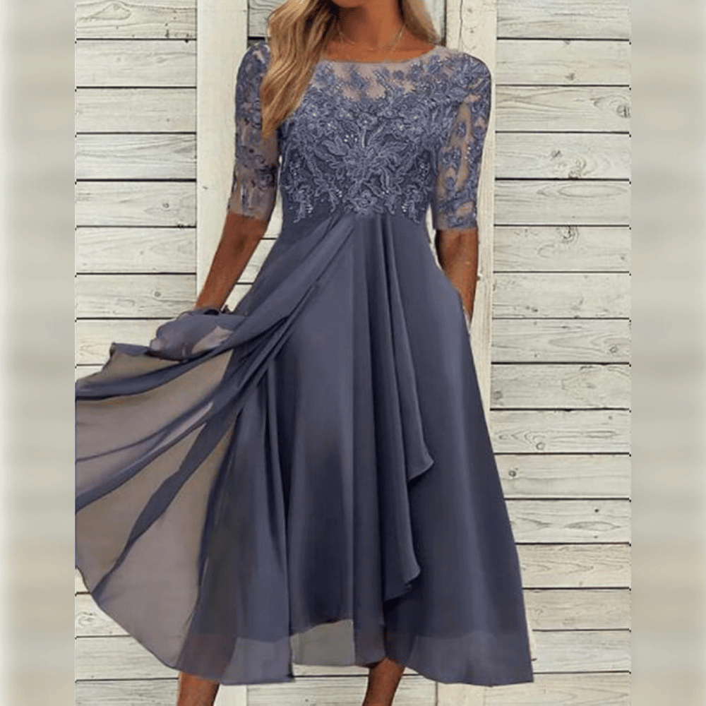 Elara | Women’s Elegant Midi Dress with Sequined