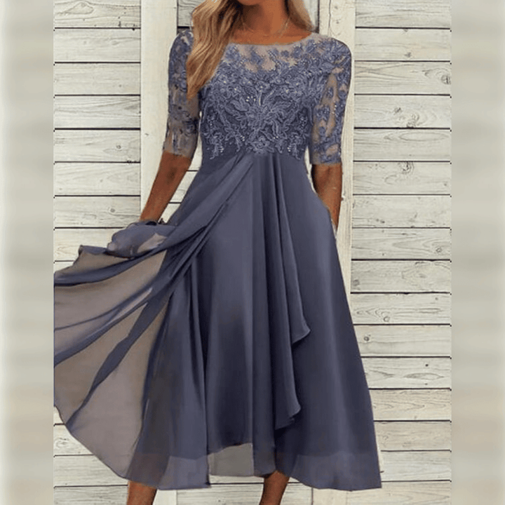 Elara | Women’s Elegant Midi Dress with Sequined