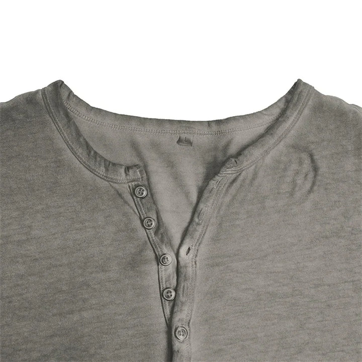 Theo | Men’s Long Sleeve Henley Shirt with Soft Cotton