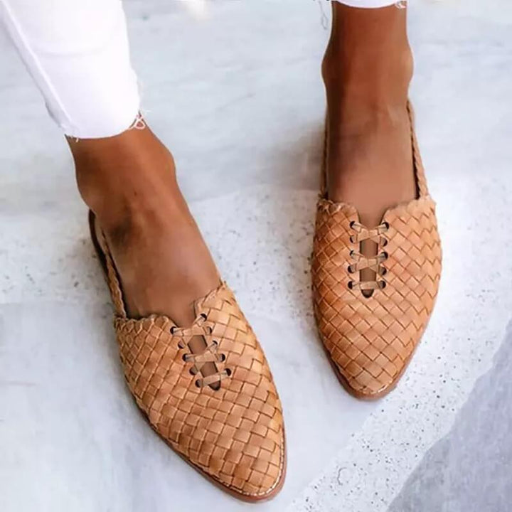 Alviera | Women’s Woven Pointed-Toe Slip-On Flats