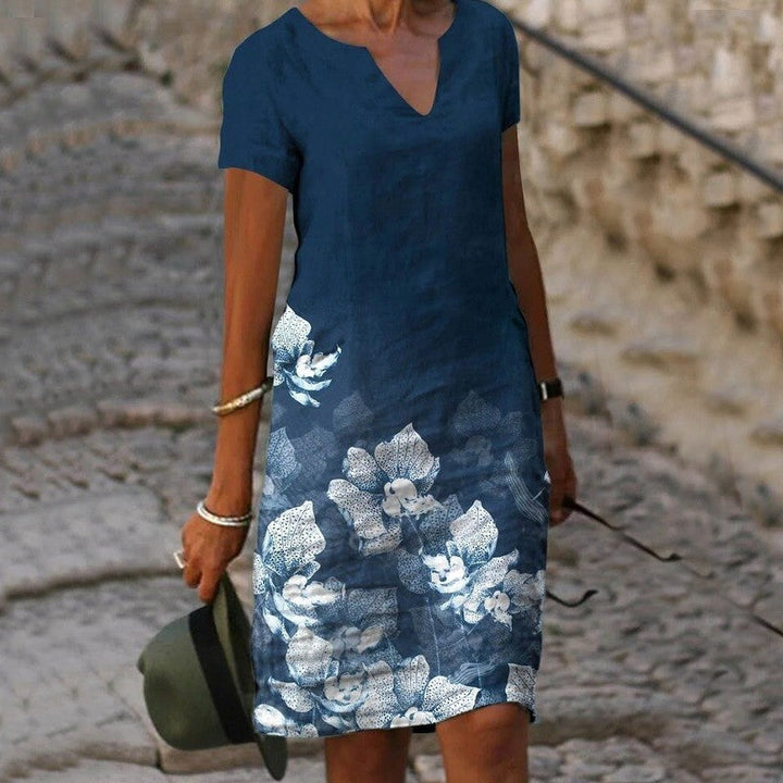 Mirella | Women’s Short Sleeve Floral Mini Dress with V-neck