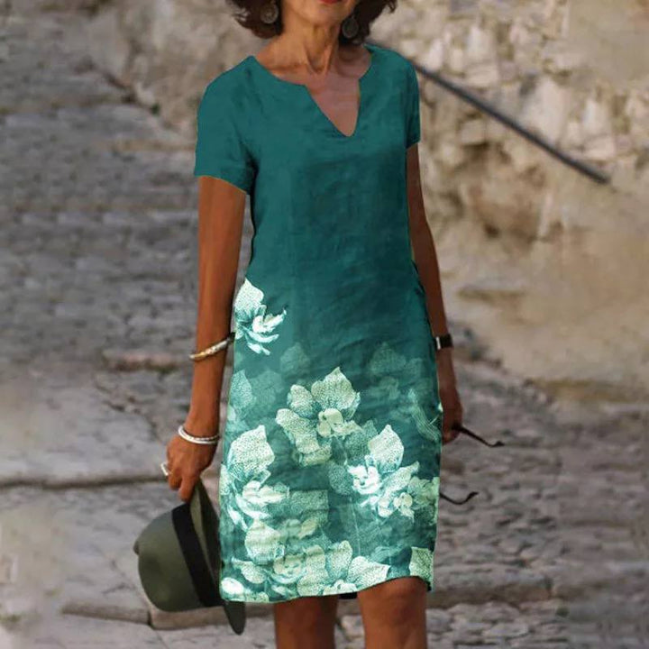 Mirella | Women’s Short Sleeve Floral Mini Dress with V-neck
