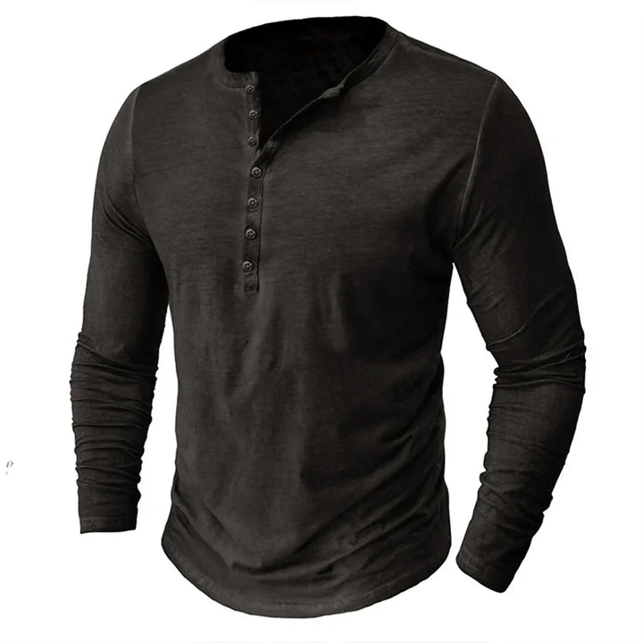 Theo | Men’s Long Sleeve Henley Shirt with Soft Cotton