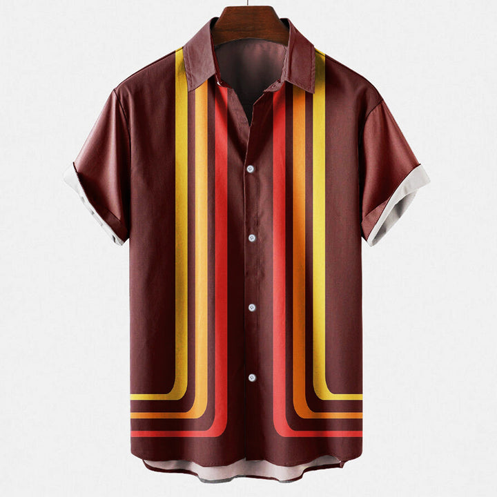 Gino | Men’s Retro Short Sleeve Summer Shirt with Striped