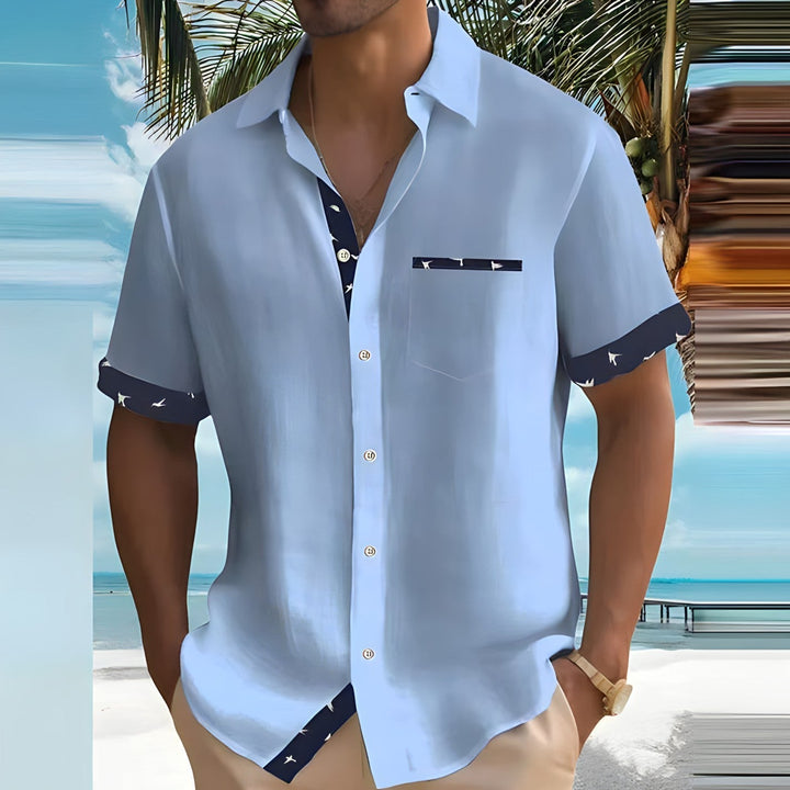 Dom | Men's Short Sleeves with Chest Pocket and Buttons
