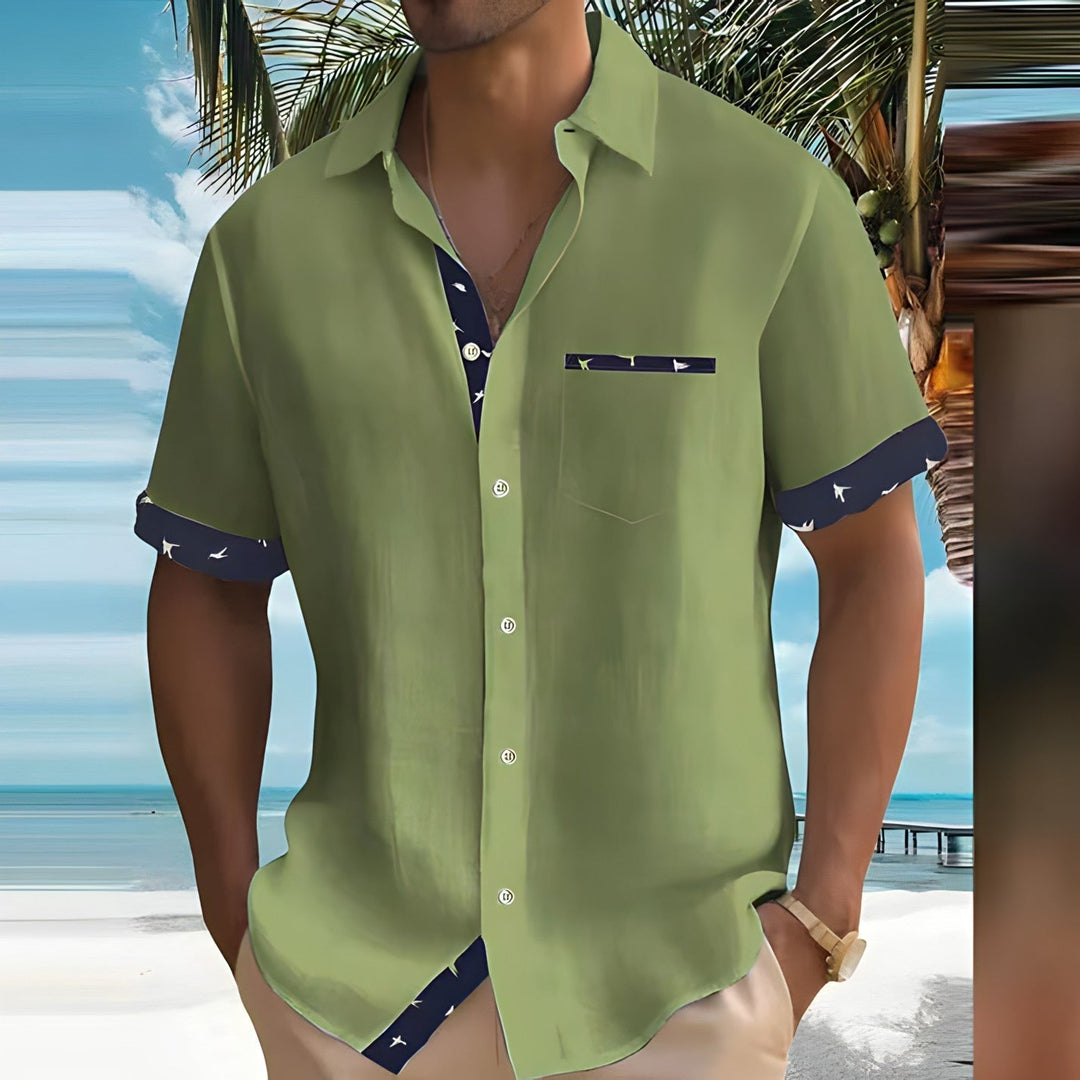 Dom | Men's Short Sleeves with Chest Pocket and Buttons