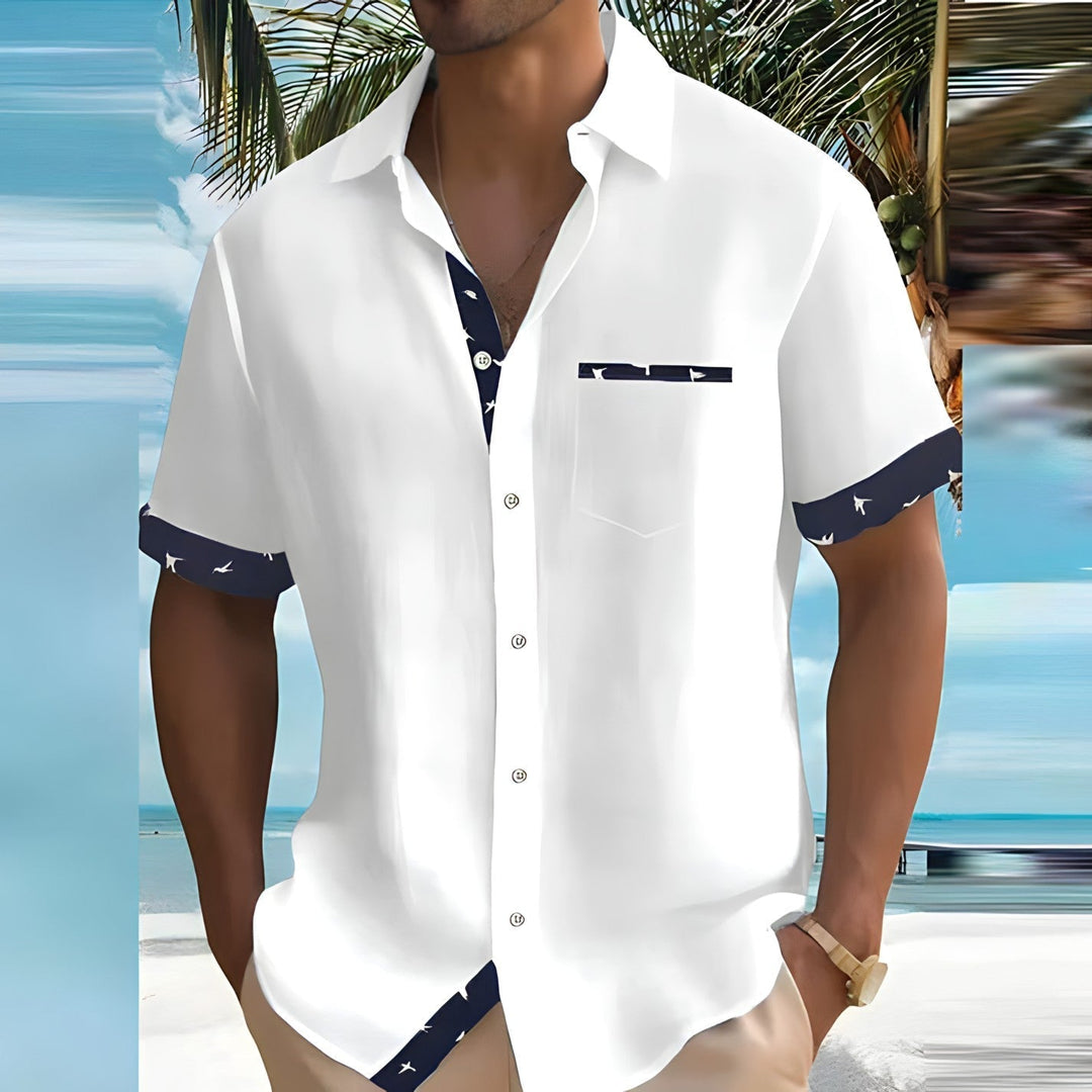 Dom | Men's Short Sleeves with Chest Pocket and Buttons